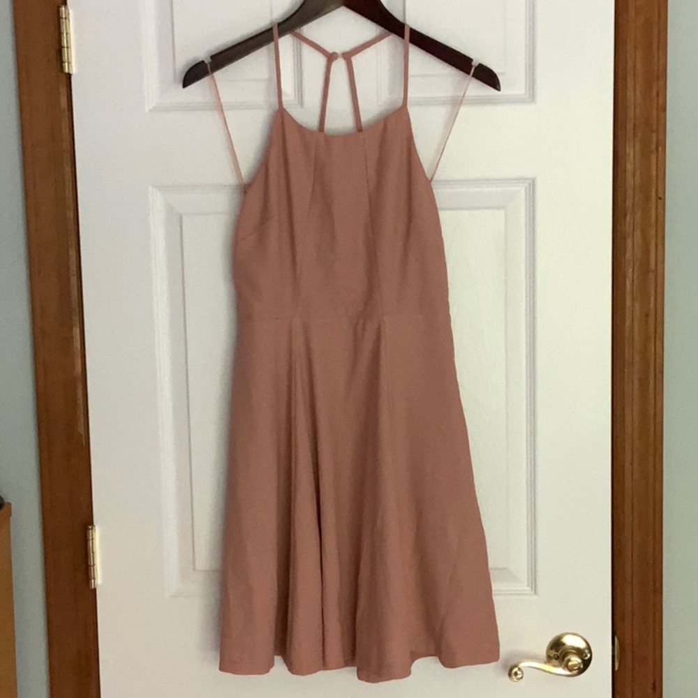 Semi-formal dress with lace and button back detail